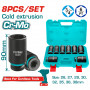 Комплект удължени шестостенни ударни вложки TOTAL, CrMo, 3/4", 8 части
