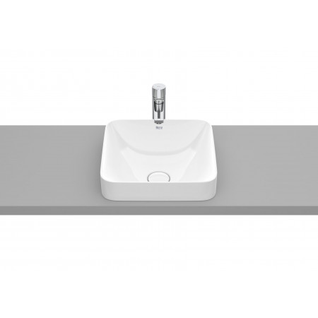 SQUARE - Умивалник за полувграждане от FINECERAMIC®-Beige
