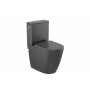 Tоалетна чиния, двойно оттичане, долепена до стената, Compact, Rimless-Matt black