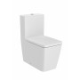 SQUARE - тоалетна чиния за моноблок, долепена до стената, с двойно оттичане, Rimless-Matt White