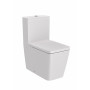 SQUARE - тоалетна чиния за моноблок, долепена до стената, с двойно оттичане, Rimless-Matt White