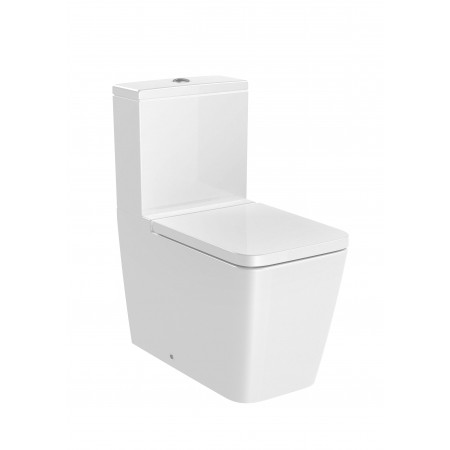 SQUARE - тоалетна чиния за моноблок, долепена до стената, с двойно оттичане, Rimless-Beige