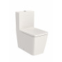 SQUARE - тоалетна чиния за моноблок, долепена до стената, с двойно оттичане, Rimless-Beige