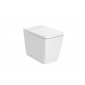 SQUARE - стояща тоалетна чиния, долепена до стената, двойно оттичане-Beige