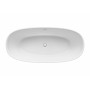 Овална свободностояща вана от Stonex®. Включва click-clack клапа и сифон.-Pearl/White