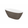 Овална свободностояща вана от Stonex®. Включва click-clack клапа и сифон.-Pearl/White