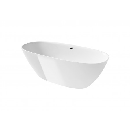 Овална свободностояща вана от Stonex®. Включва click-clack клапа и сифон.-Beige/White