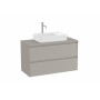 Мебел за умивалник върху плот с две чекмеджета-Light Oak