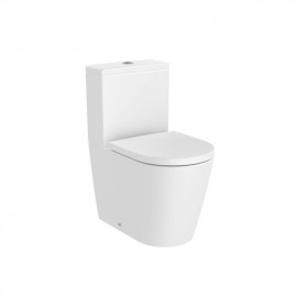 ROUND - тоалетна чиния за моноблок, долепена до стената, с двойно оттичане, Rimless-Matt White