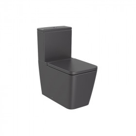 SQUARE - тоалетна чиния за моноблок, долепена до стената, с двойно оттичане, Rimless-Onyx