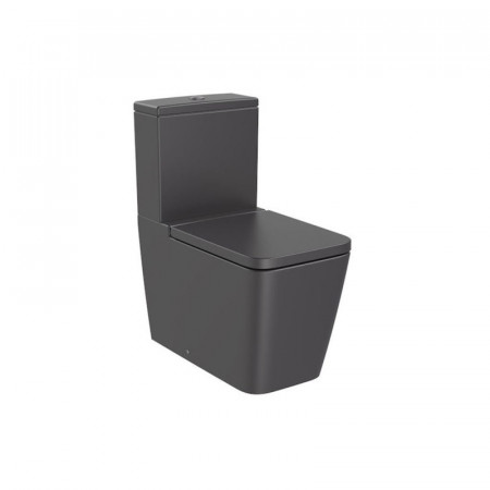 SQUARE - тоалетна чиния за моноблок, долепена до стената, с двойно оттичане, Rimless-Onyx