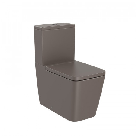 SQUARE - тоалетна чиния за моноблок, долепена до стената, с двойно оттичане, Rimless-Coffee