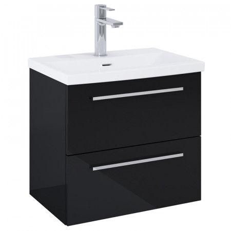 Мебел с две чекмеджета-Glossy black