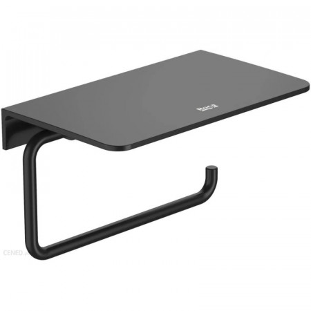 Държач за тоалетна хартия с полица-Black