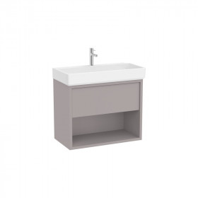 Мебел Unik - база с едно чекмедже, долен рафт и умивалник-Light Noble Grey
