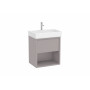 Мебел Unik - база с едно чекмедже, долен рафт и умивалник-Light Noble Grey
