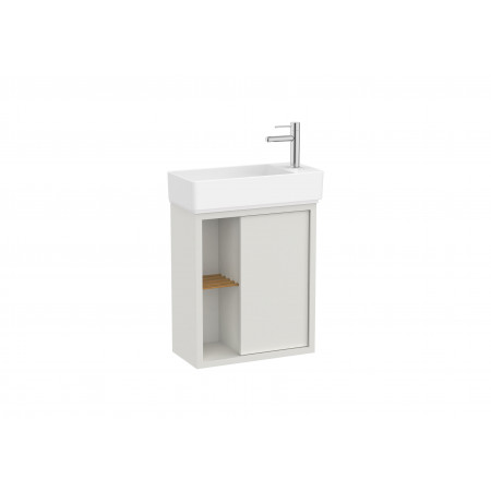 Мебел Unik - компактна база с една врата, странични рафтове и умивалник-Light Noble Grey