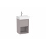 Мебел Unik - компактна база с една врата, долен рафт и умивалник-Light Noble Grey