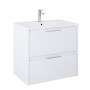 Мебел Unik (базов модул с две чекмеджета и умивалник)-Glossy White