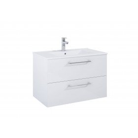 Мебел Unik (базов модул с две чекмеджета и умивалник)-Glossy Anthracite Grey