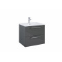 Мебел Unik (базов модул с две чекмеджета и умивалник)-Glossy Anthracite Grey