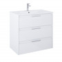 Мебел Unik (базов модул с три чекмеджета и умивалник)-Glossy White