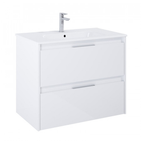 Мебел Unik (базов модул с две чекмеджета и умивалник)-Glossy White