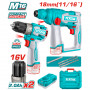 Комплект акумулаторни перфоратор и винтоверт TOTAL INDUSTRIAL, 16 V, 2 x 2 Ah