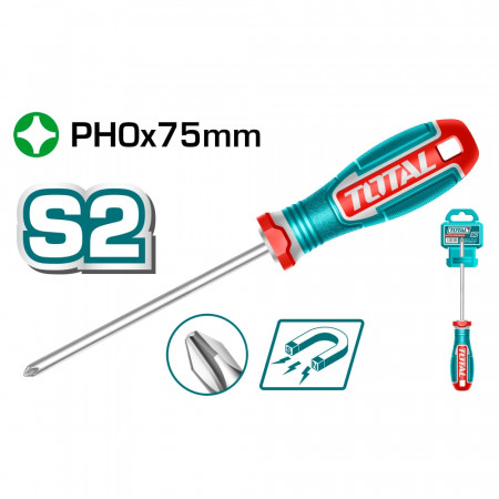 Отвертка, намагнетизирана с държач TOTAL INDUSTRIAL, PH