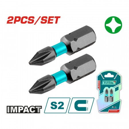 Бит накрайник ударен TOTAL INDUSTRIAL, PH, 2 броя