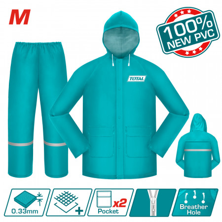 Дъждобран TOTAL INDUSTRIAL, зелен, 2 части