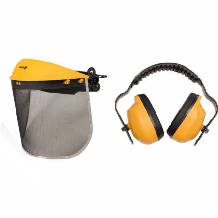 Предпазен шлем с метална мрежа и антифони