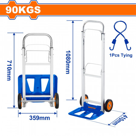 Сгъваема транспортна количка WADFOW, 90 кг