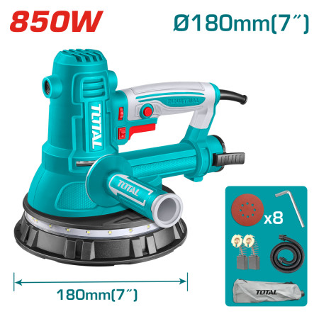 Шлайф машина за стени и тавани TOTAL Industrial, 850 W, Ф 180 мм