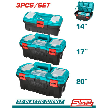Комплект куфари за инструменти TOTAL, 3 броя