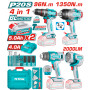 Комплект акумулаторни инструменти TOTAL TOSLI250608E, 20 V, 2 x 5 Ah