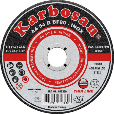 Диск за рязане на INOX, KARBOSAN INOX THIN
