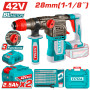 Акумулаторен безчетков перфоратор TOTAL INDUSTRIAL, SDS+, 42 V, 2 x 2.5 Ah, куфар
